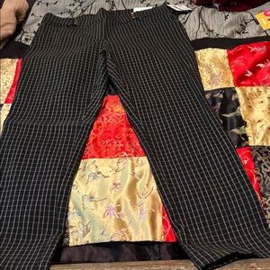 Rafaella Women's Black Checkered Trousers